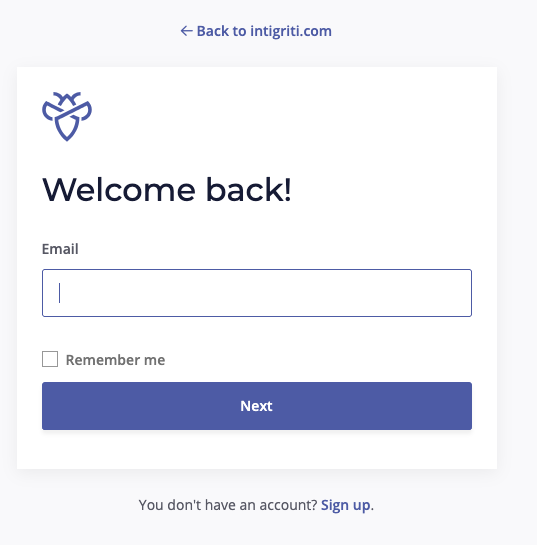 The Intigriti login form