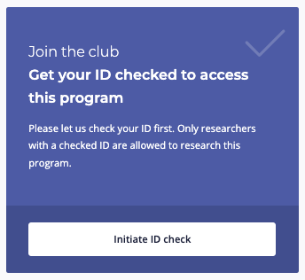 A message asking for ID verification