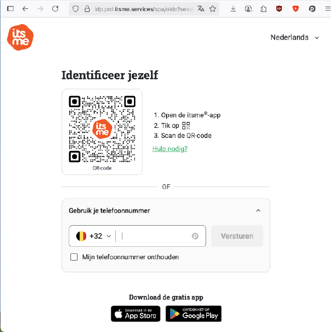 QR-code based itsme login